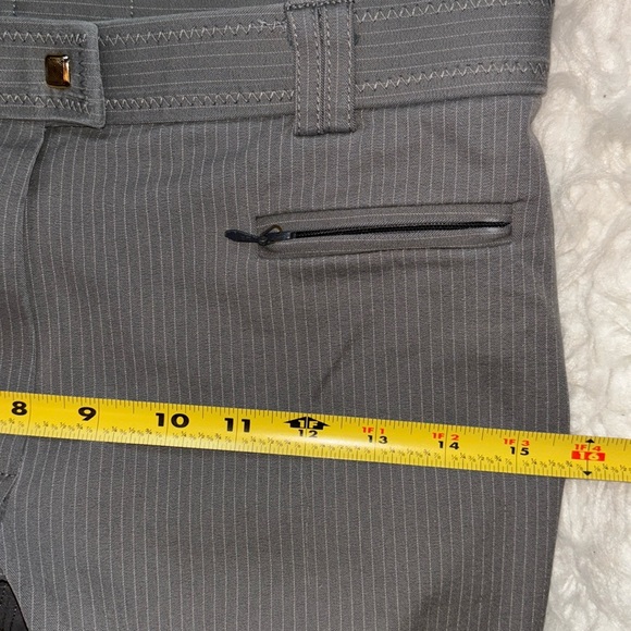 Golden Dress Full Leather Seat Breeches Size 25R Pinstripe Grey PRISTINE! - Picture 16 of 16
